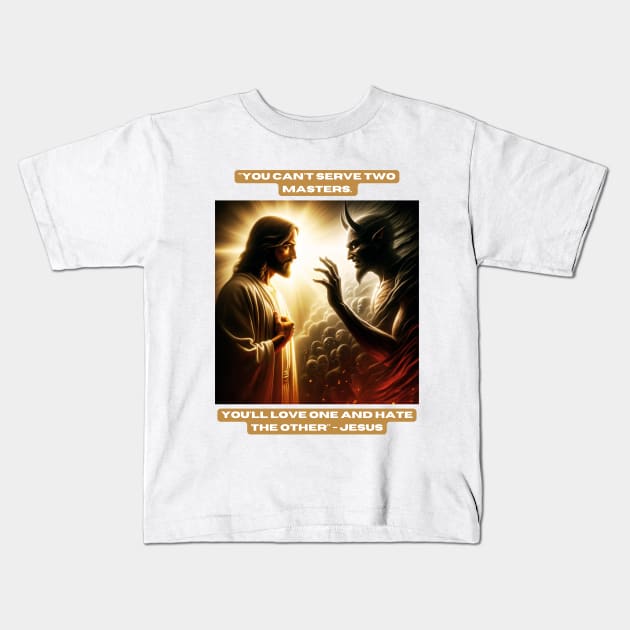 "You can't serve two masters. You'll love one and hate the other" - Jesus Kids T-Shirt by St01k@